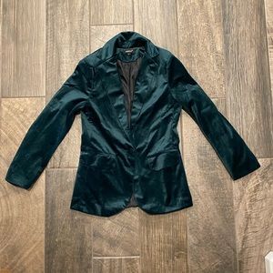 Womens emerald velvet blazer